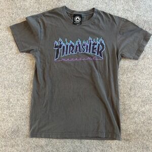 Thrasher Magazine Graphic Skater Flames T-Shirt Adult Small